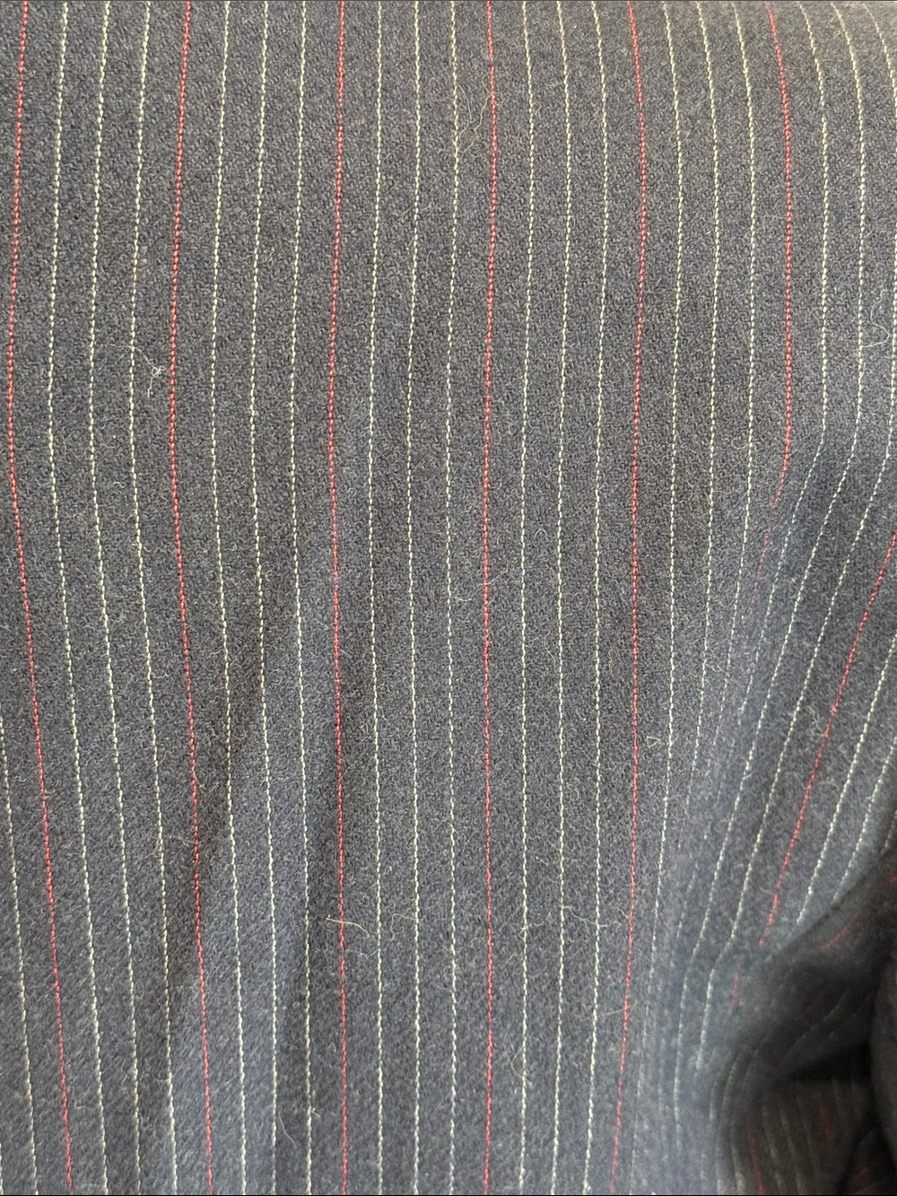 Sasson Vintage Wool Blend Navy Blue Blazer with white & red pinstripes size 8/9 - Picture 4 of 6